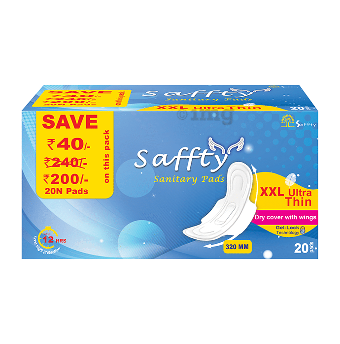 Saffty Sanitary Pads XXL Ultra Thin Over Night