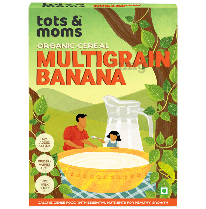 Tots and Moms Organic Cereal 8 Month+ Multigrain Banana