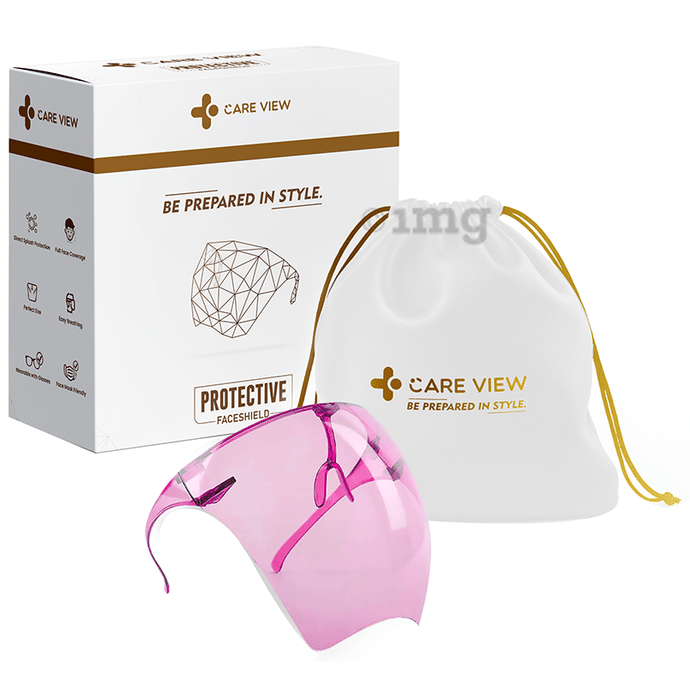 Care View Goggle Style Clear Vision Protective Face Shield Pink