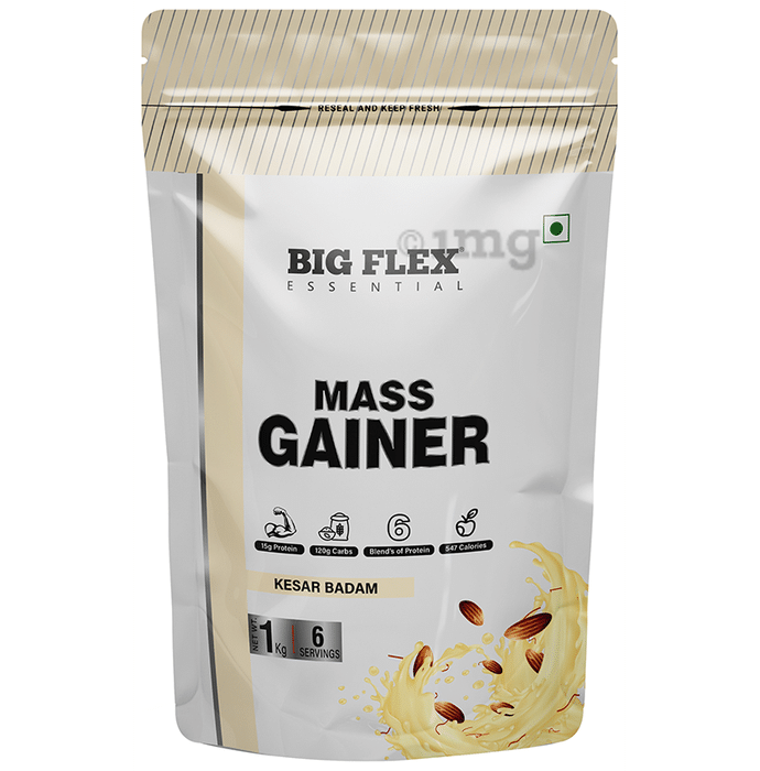 Big Flex Essential Mass Gainer Powder Kesar Badam