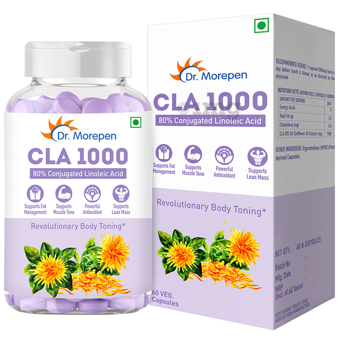 Dr. Morepen CLA 1000 80% Conjugated Linoleic Acid Veg Capsule