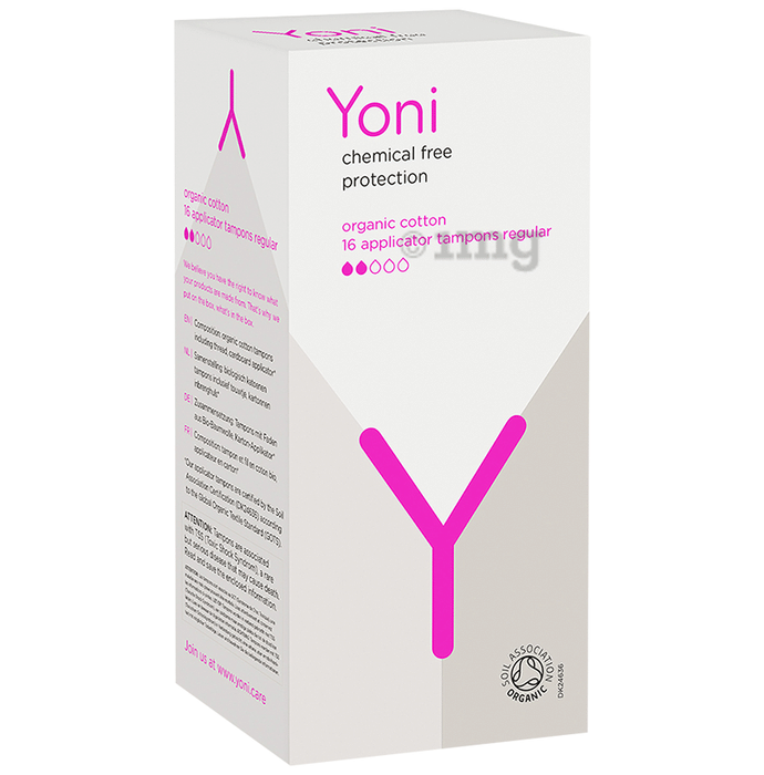 Yoni Organic Cotton Applicator Tampons Regular