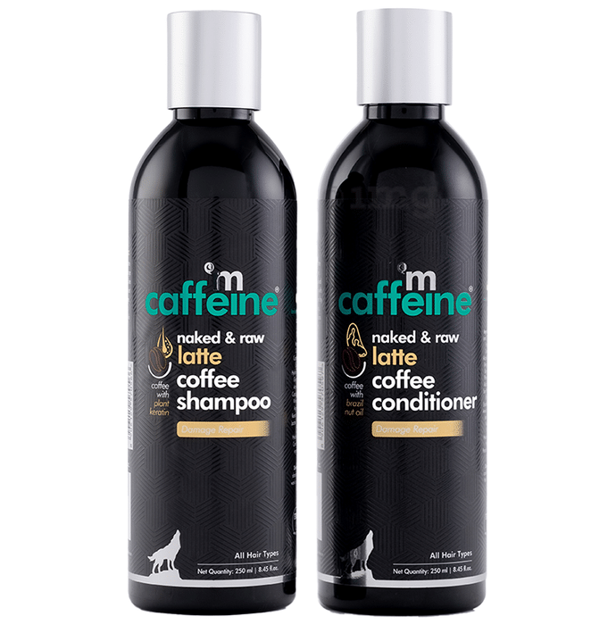 mCaffeine Combo Pack of Naked & Raw Coffee Shampoo & Naked & Raw Coffee Conditioner (250ml Each) Latte