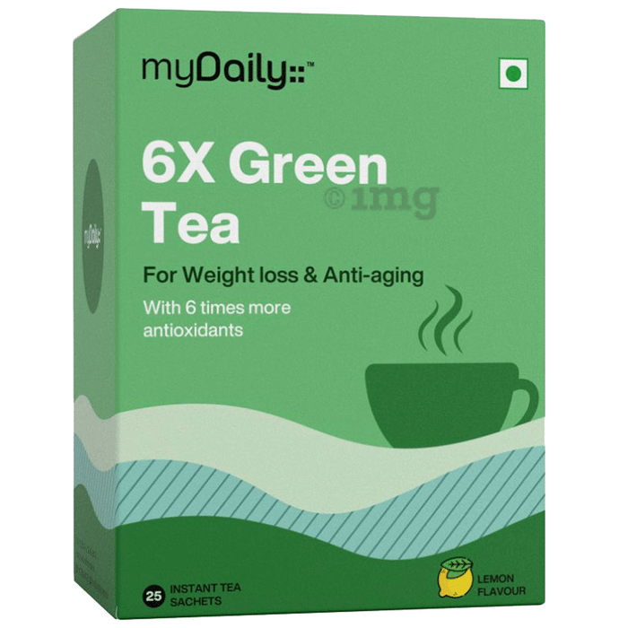 Tea Bag 6X Green Tea for Weight Loss and Anti-Aging (2.75gm Each) Lemon