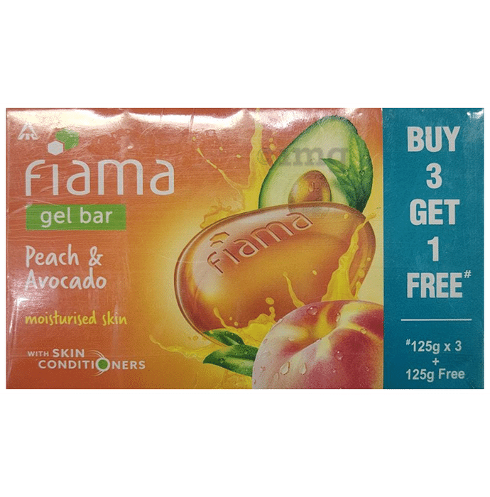 Fiama Gel Bar (125gm Each) Peach & Avocado Buy 3 Get 1 Free