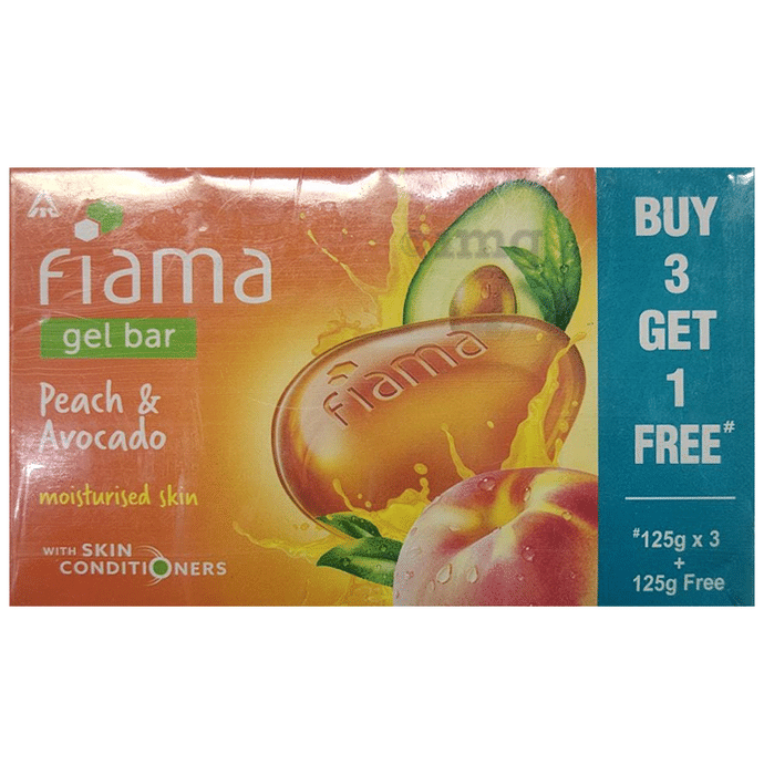 Fiama Gel Bar (125gm Each) Peach & Avocado Buy 3 Get 1 Free