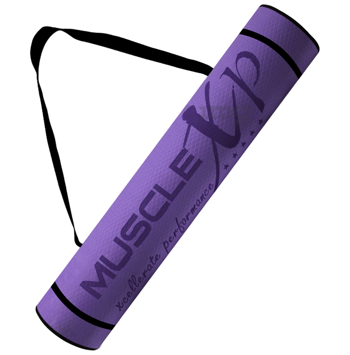 MuscleXP EVA Yoga Mat with Carrying Strap 6mm Purple