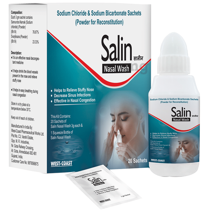 West-Coast Salin Nasal Wash Kit | Relieves stuffy nose, Sinus, Nasal Congestion, Blocked Nose