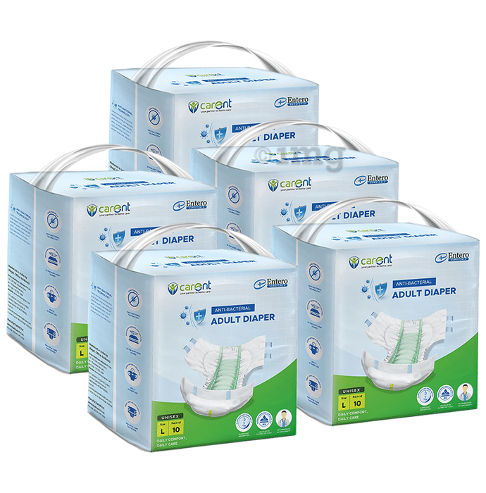 Carent Anti Bacterial Adult Diaper (10 Each) Large