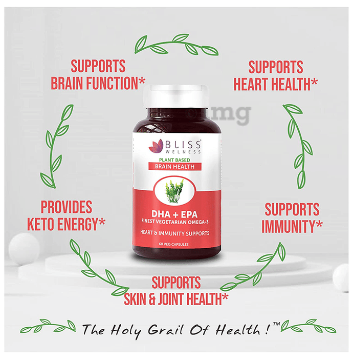 Bliss Welness Brain Health DHA + EPA Finest Vegetarian Omega ...