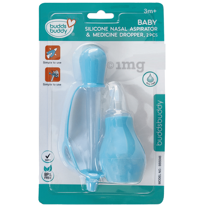 Buddsbuddy Silicone Nasal Aspirator and Medicine Dropper Blue