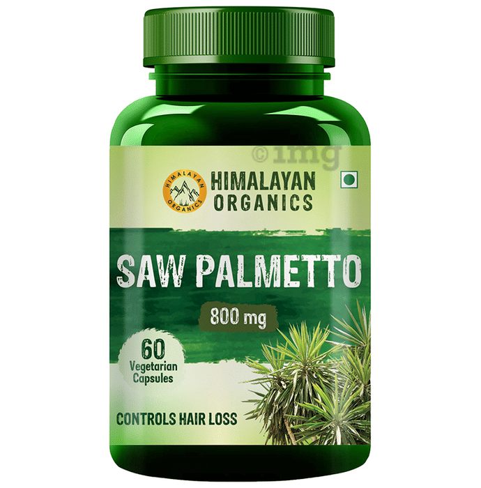 Himalayan Organics Saw Palmetto 800mg Vegetarian Capsule | Helps Control Hair Loss