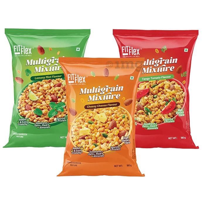 Fit & Flex Multigrain Mixture Lemony Mint, Cheesy Cheese & Tangy Tomate (180gm Each)