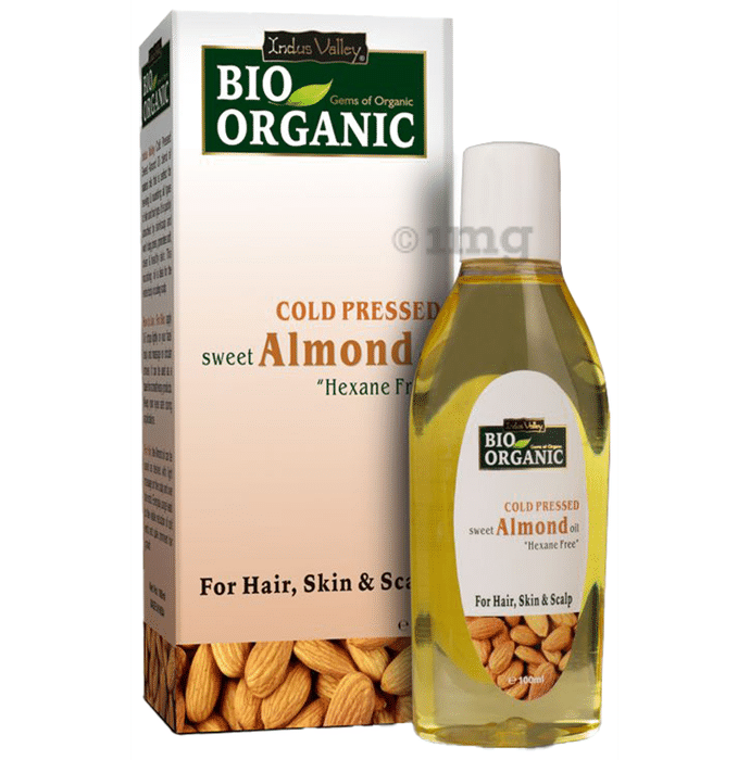 Indus Valley Bio Organic Cold Pressed Sweet Almond Oil for Hair & Skin