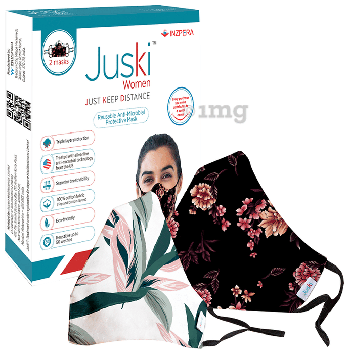 Juski Reusable Anti-Microbial Protective Mask for Women Buy 1 Get 1 Free