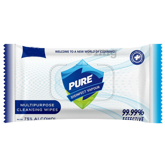 Pure Disinfect Vapour Multipurpose Cleansing Wipes with 75% Alcohol