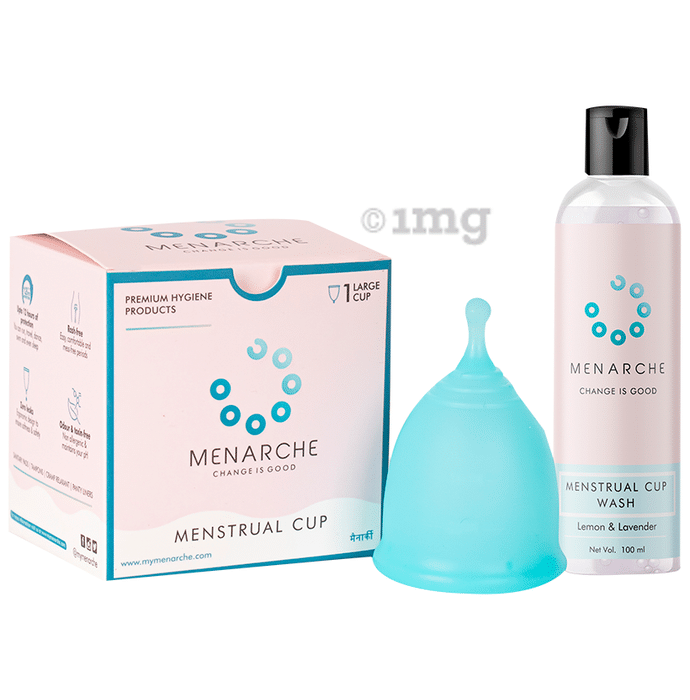 Menarche Combo Pack Of Menstrual Cup Large And Menstrual Cup Wash Lemon And Lavender 100ml Buy