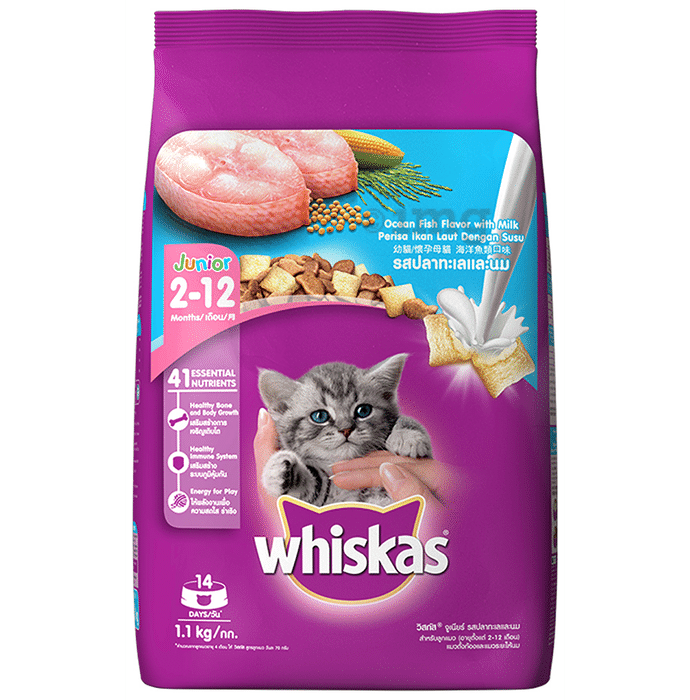 Whiskas Dry Food for Mother & Baby Cats | Junior 2-12 months | Ocean Fish Flavour