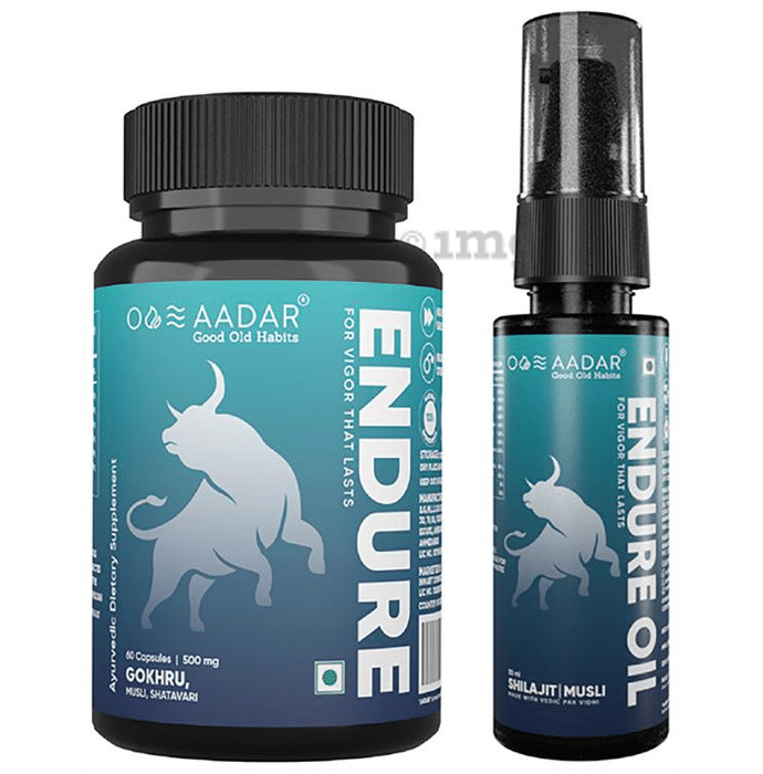 Aadar Combo Pack of Endure Capsule 60 and Endure Oil 30ml