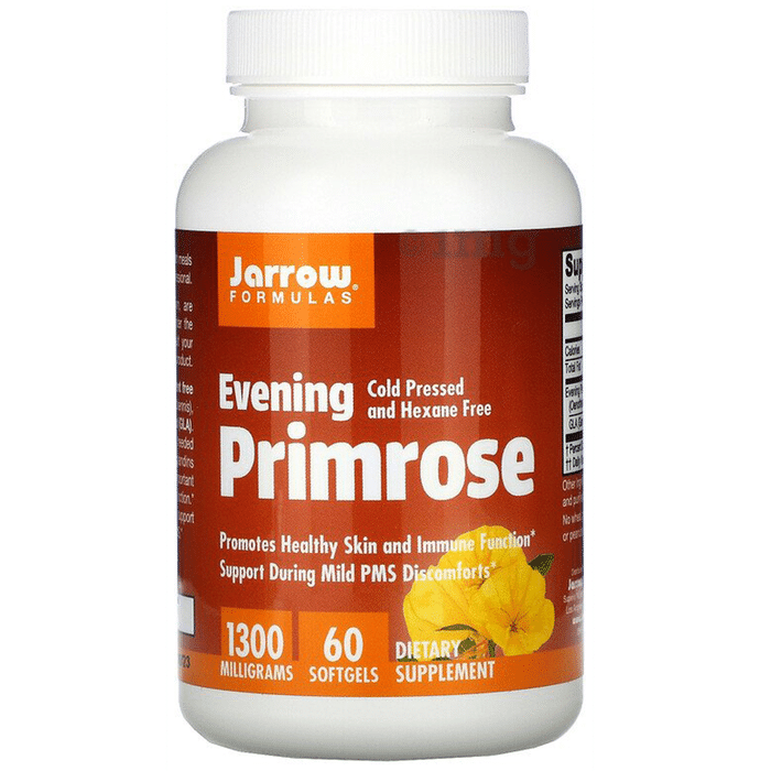 Jarrow Formulas Evening Primrose 1300mg Softgels | For Healthy Skin, Immunity & Mild PMS Discomfort