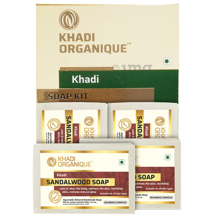 Khadi Organique Sandalwood Khadi Soap Kit (125gm Each)