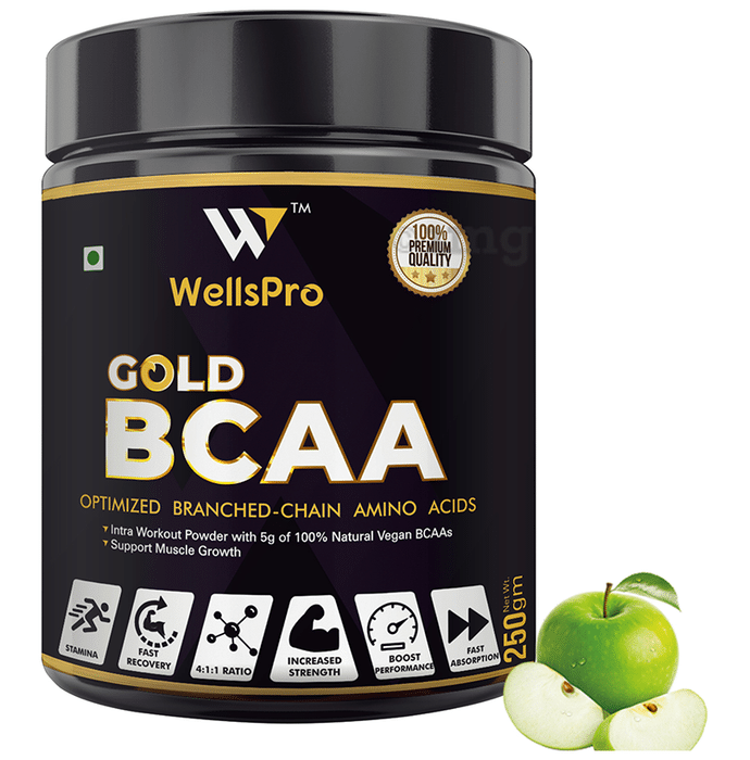 WellsPro Gold BCAA Powder (250gm Each) Green Apple