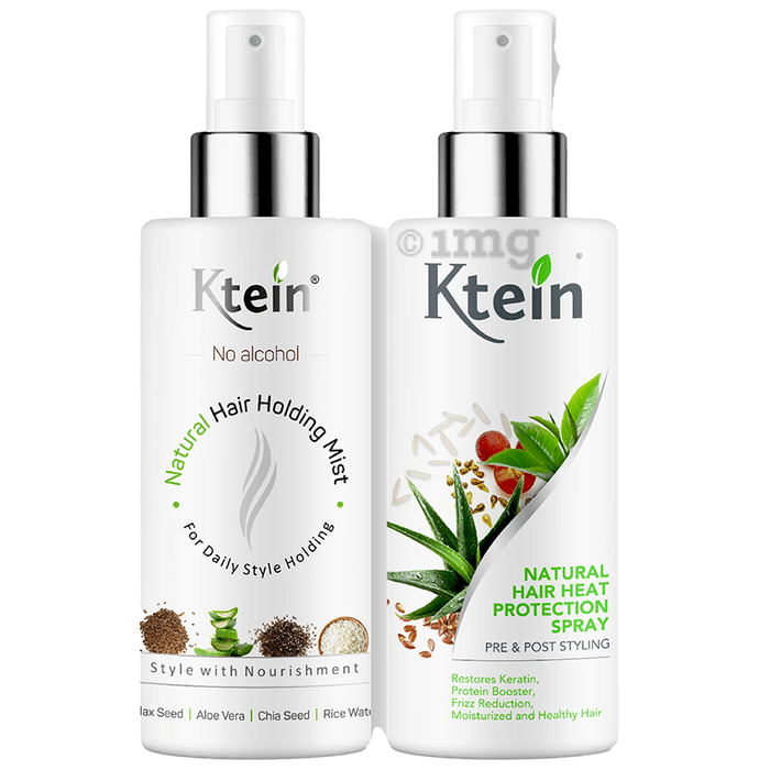 Ktein Combo Pack of Natural Hair Heat Protection Spary & Natural Hair Holding Mist Spray (100ml Each)