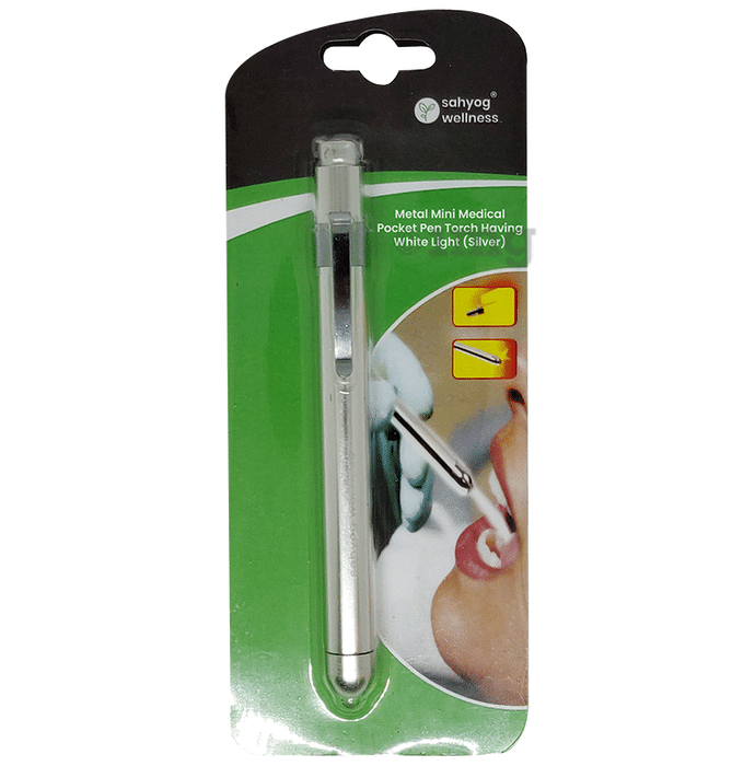Sahyog Wellness Metal Mini Medical Pocket Pen Torch with White Light Silver