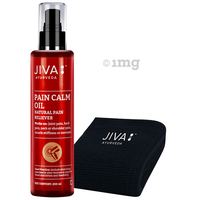 Jiva Pain Calm Oil | Pain Reliever for Joint Pain, Back Pain, Frozen Shoulder, Sprain & Muscle Soreness with Knee Cap Free