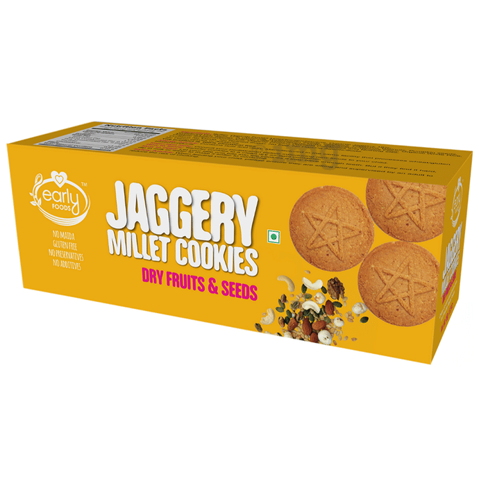 Early Foods Jaggery Millet cookies (150gm Each) Dry Fruit & Seeds