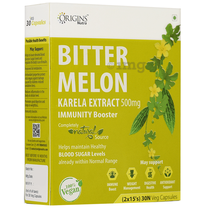 Origins Nutra Bitter Melon Karela Extract 500mg Immunity Booster Veg Capsule