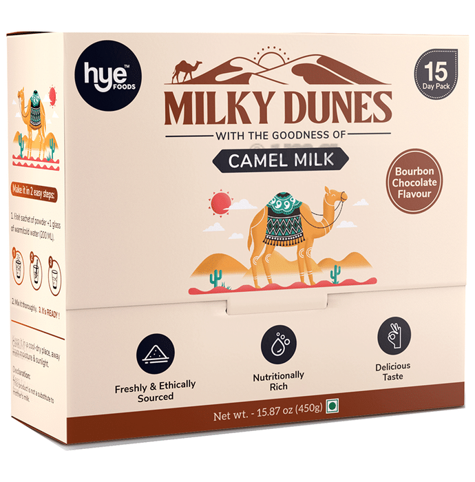 Hye Foods Milky Dunes Camel Milk Powder Sachet (30gm Each) Bourbon Chocolate