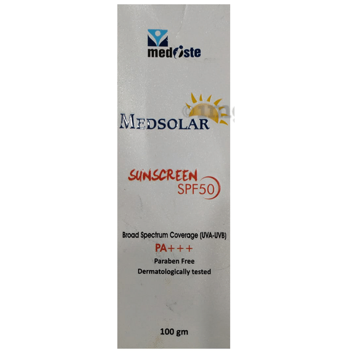 Medsolar Sunscreen SPF 50 PA+++ | UVA/UVB Protection | Paraben-Free
