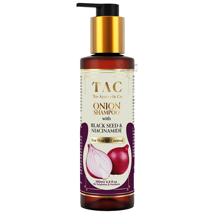 TAC The Ayurveda Co. Onion Shampoo with Black Seed & Niacinamide for Hair Fall Control