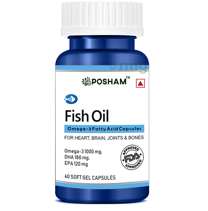 Posham Omega 3 Fatty Acid Fish Oil Soft Gelatin Capsule