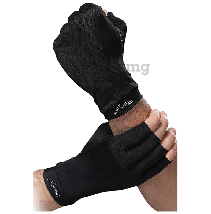 Dr. Arthritis Doctor Developed Premium Copper Arthritis 3/4 Gloves Compression & Doctor Written Handbook Medium