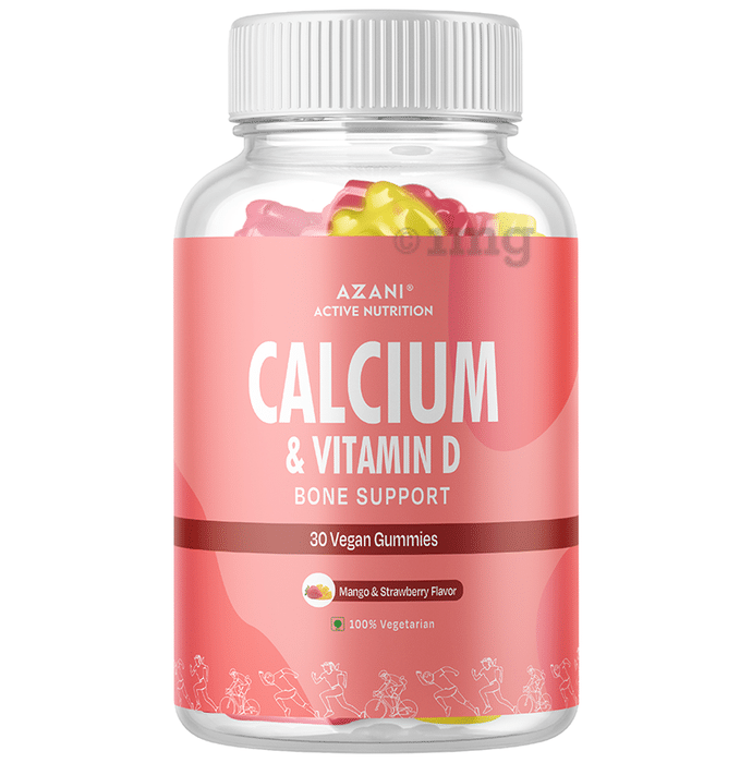 Azani Active Nutrition Calcium & Vitamin D Bone Support Vegan Gummies Mango & Strawberry