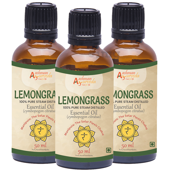 Aashman Ayurveda 100% Pure Steam Distilled Essential Oil (50ml Each) Lemongrass