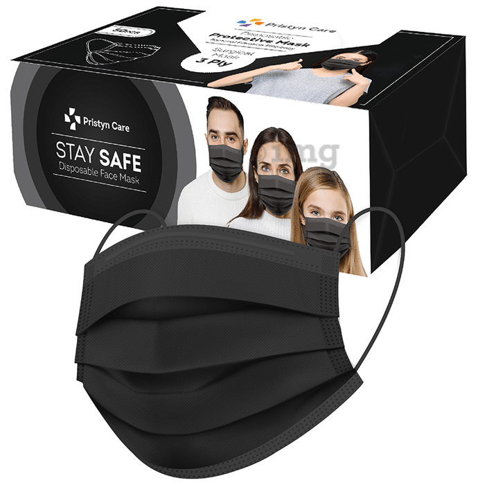 beatXP 3-Ply Disposable Mask with Nose Pin Black