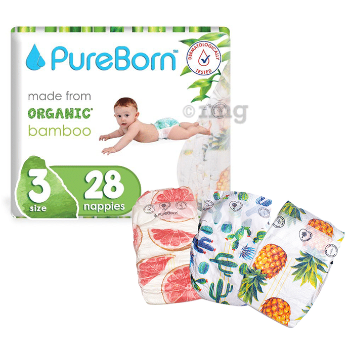 PureBorn Printed Nappies Size 3