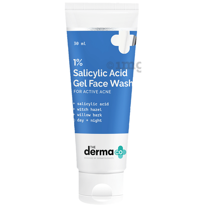 The Derma Co 1% Salicylic Acid Day & Night Face Wash Gel | Face Care Product for Active Acne