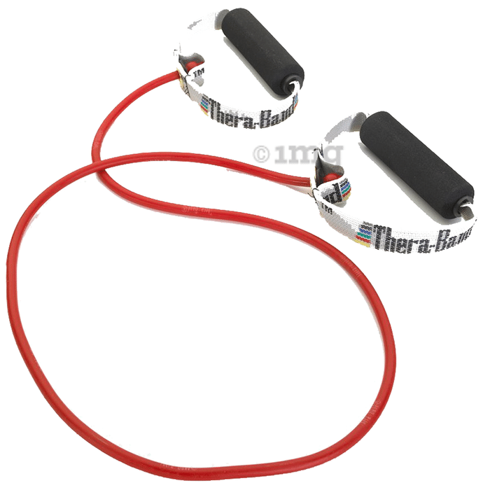 Theraband Resistance Tubing with Soft Grip Handles Red