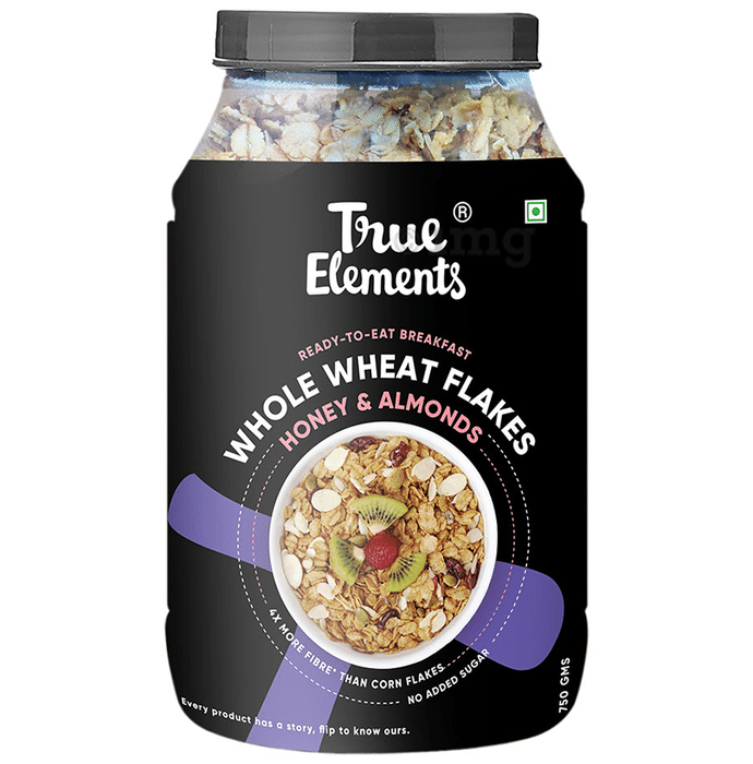 True Elements Whole Wheat Flakes with Honey & Almonds