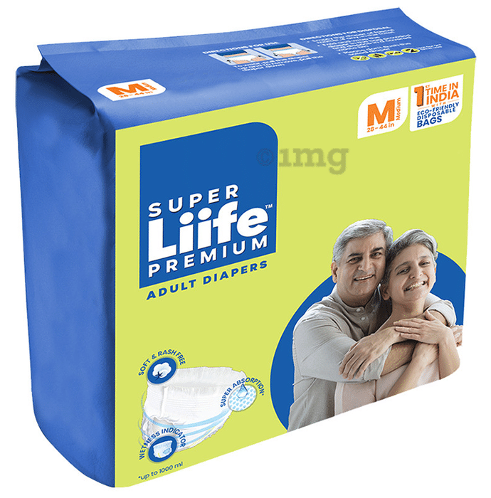 Super Liife Premium Adult Diaper (10 Each) Medium