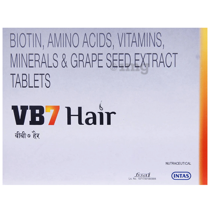 VB7 Hair Tablet with Biotin, Amino Acids, Vitamins, Minerals & Grape Seed Extract