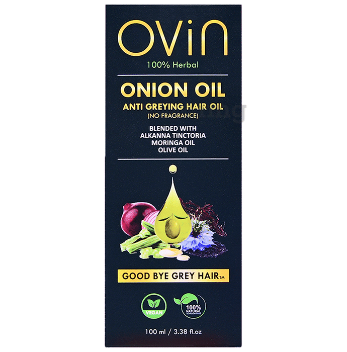 Ovin Herbal Onion Premium Hair Oil (Vegan) for Hair Growth, Anti Hair Fall & Premature Greying