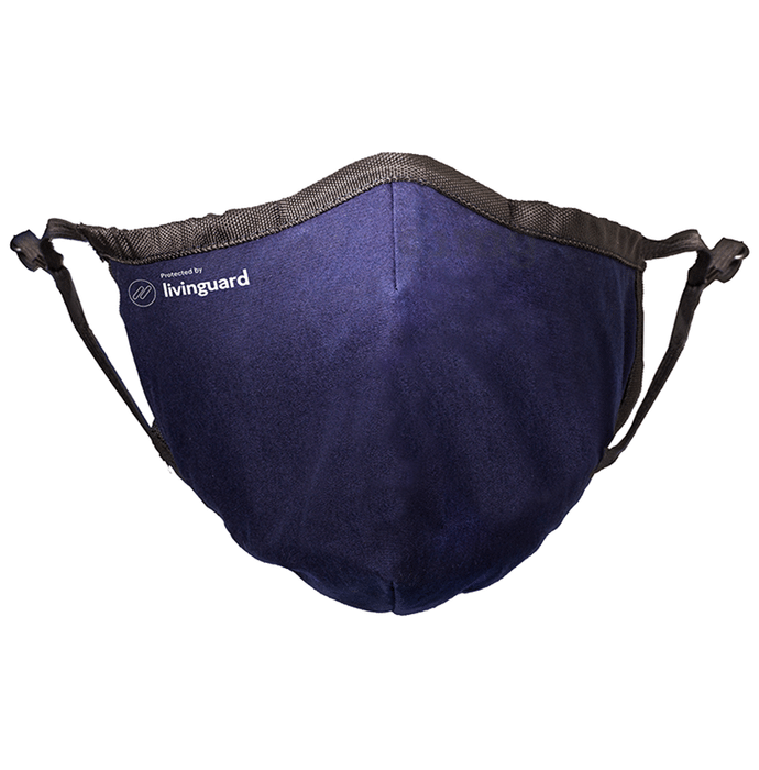 Livinguard Pro 3 Layer Cotton Face Mask Medium Bombay Blue