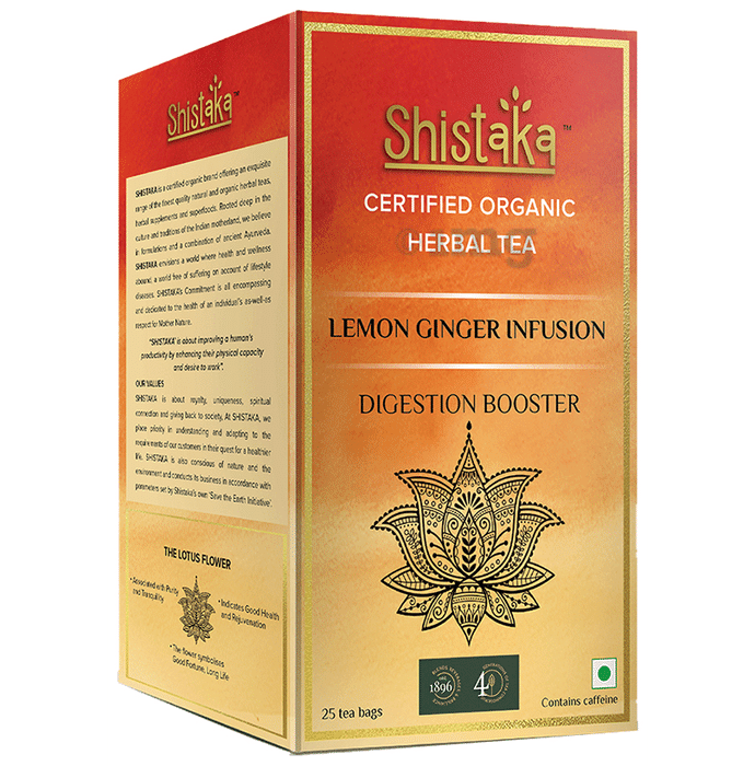 Shistaka Organic Herbal Tea Bag (1.8gm Each) Lemon Ginger Infusion