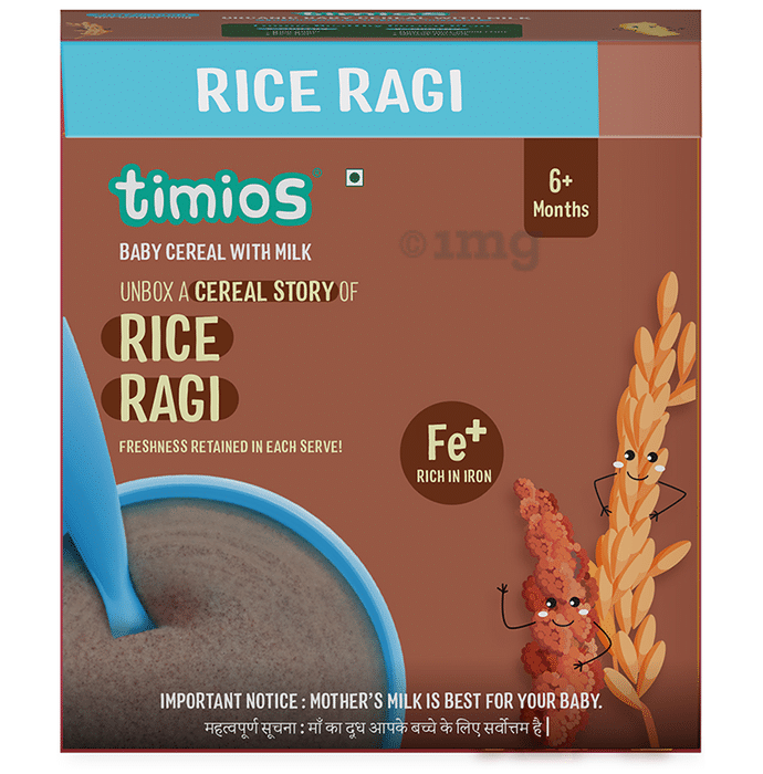 Timios Baby Cereal with Milk 6+ Month (25gm Each) Rice Ragi