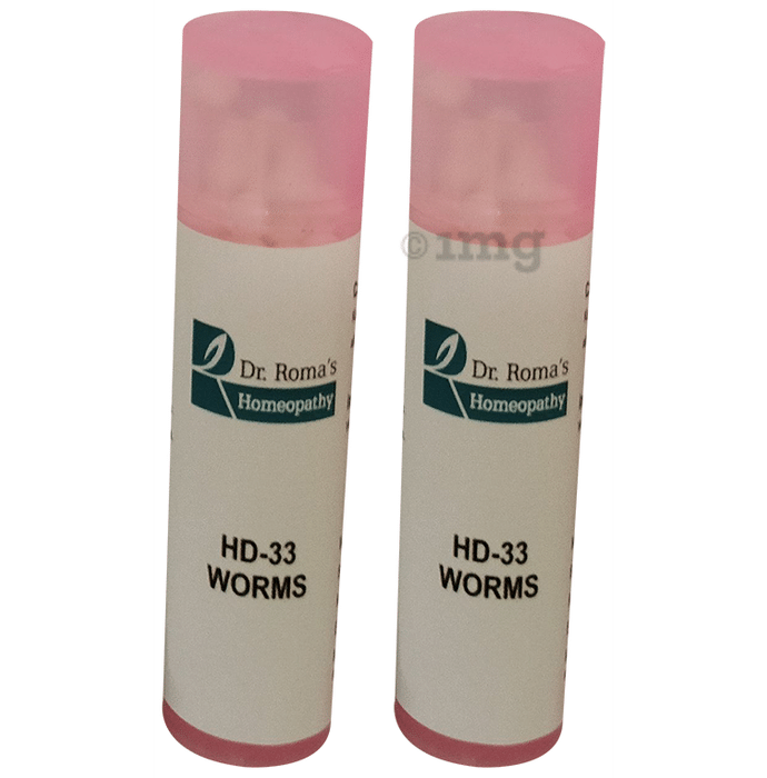 Dr. Romas Homeopathy HD-33 Worms, 2 Bottles of 2 Dram